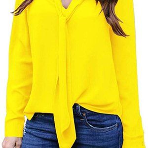 Chic Yellow Top with Tie